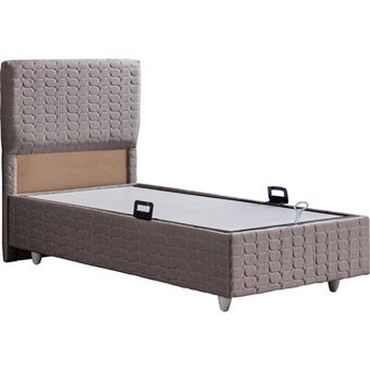 Setay Stella 90x200 cm Başlıklı Yataklı Sandıklı Tek Kişilik Baza Seti Krem