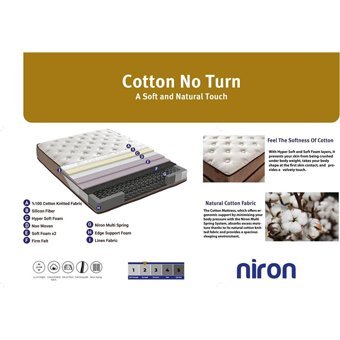 Niron Yatak Cotton No Turn 80x180 cm Başlıklı Yataklı Sandıklı Tek Kişilik Baza Seti Kahverengi