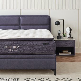Yataş Bedding Duchess Ultra Care 100x200 cm Başlıklı Yataklı Sandıklı Tek Kişilik Baza Seti Lacivert