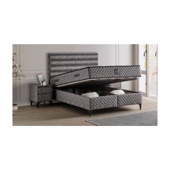 Mobilya Dükkanım Riva 100x200 cm Başlıksız Sandıklı Tek Kişilik Baza Seti Siyah