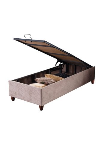 Weltewhome Ottoman 100x200 cm Başlıksız Sandıklı Tek Kişilik Baza Seti Gri