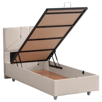 Setay Wick 100x200 cm Başlıklı Sandıklı Tek Kişilik Baza Seti Krem