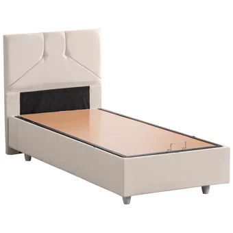 Setay Wick 100x200 cm Başlıklı Sandıklı Tek Kişilik Baza Seti Krem