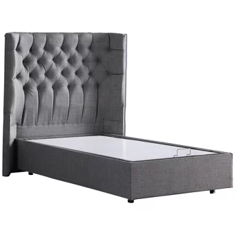 Setay Matilda 100x200 cm Başlıklı Yataklı Sandıklı Tek Kişilik Baza Seti Gri
