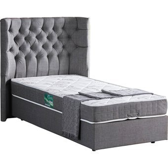 Setay Matilda 100x200 cm Başlıklı Yataklı Sandıklı Tek Kişilik Baza Seti Gri
