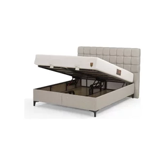 Mobilya Dükkanım Sidney 90x190 cm Başlıklı Sandıklı Tek Kişilik Baza Seti Gri