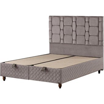 Mobilya Dükkanım Stone 90x190 cm Başlıklı Yataklı Sandıklı Tek Kişilik Baza Seti Siyah