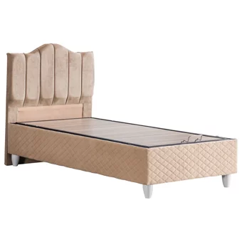 Setay Trend 90x200 cm Başlıklı Yataklı Sandıklı Tek Kişilik Baza Seti Bej