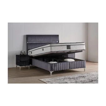 Mobilya Dükkanım Silver 120x200 cm Başlıksız Sandıklı Tek Kişilik Baza Seti Siyah