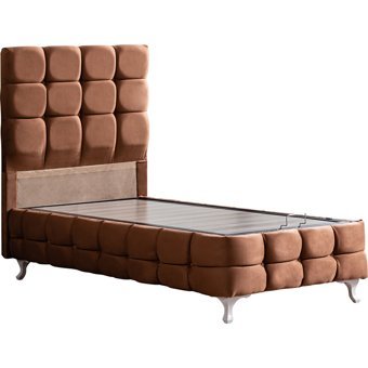 Setay Duke Lüx 120x200 cm Başlıklı Sandıklı Tek Kişilik Baza Seti Açık Kahve