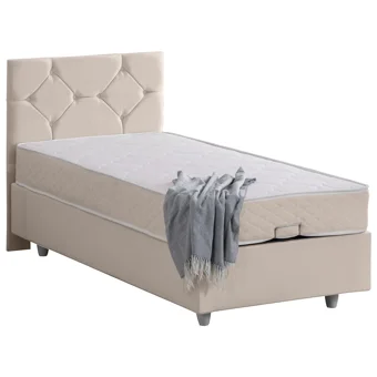 Setay Glamis 90x200 cm Başlıklı Yataklı Sandıklı Tek Kişilik Baza Seti Krem