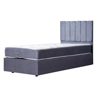 Cesur Cesur 90x190 cm Başlıklı Yataklı Sandıklı Tek Kişilik Baza Seti Gri