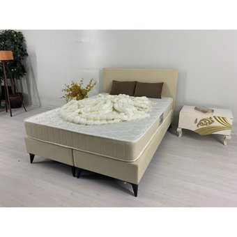 İpek Mobilya Ecostil 140x190 cm Başlıklı Yataklı Sandıklı Tek Kişilik Baza Seti Bej