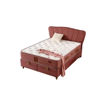 Mobilya Dükkanım Pink 90x200 cm Başlıklı Yataklı Sandıklı Tek Kişilik Baza Seti Kırmızı