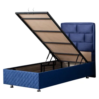 Setay Diego 90x200 cm Başlıklı Yataklı Sandıklı Tek Kişilik Baza Seti Lacivert