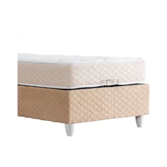 Cesur Trend 100x200 cm Başlıklı Yataklı Sandıklı Tek Kişilik Baza Seti Krem