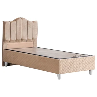 Setay Trend 100x200 cm Başlıklı Yataklı Sandıklı Tek Kişilik Baza Seti Bej
