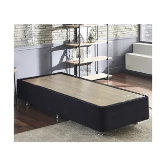 Niron Yatak Ela 100x200 cm Başlıksız Sandıklı Tek Kişilik Baza Seti Siyah