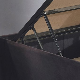 Niron Yatak Ela 100x200 cm Başlıksız Sandıklı Tek Kişilik Baza Seti Siyah