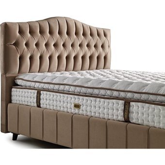 Mobilya Dükkanım Elegance 90x200 cm Başlıklı Sandıklı Tek Kişilik Baza Seti Krem
