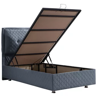 Setay Vectra 90x200 cm Başlıklı Sandıklı Tek Kişilik Baza Seti Açık Mavi