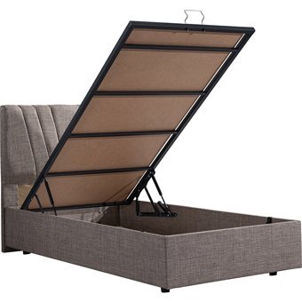 Setay Fersa 90x190 cm Başlıklı Yataklı Sandıklı Tek Kişilik Baza Seti Açık Kahverengi