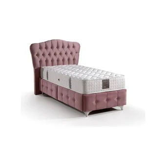 Mobilya Dükkanım Angel- Smart 120x200 cm Başlıklı Yataklı Sandıklı Tek Kişilik Baza Seti Pembe