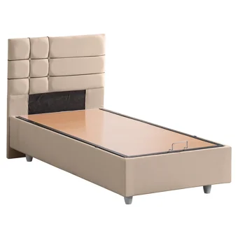 Setay Almada 100x200 cm Başlıklı Yataklı Sandıklı Tek Kişilik Baza Seti Bej