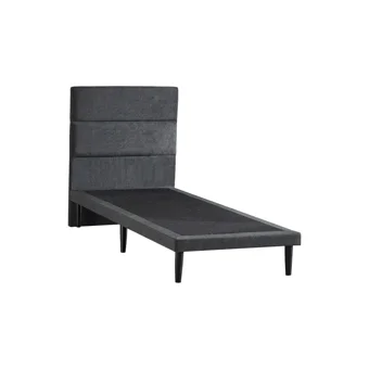 Niron Yatak Slim 90x200 cm Başlıklı Tek Kişilik Baza Seti Antrasit