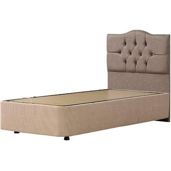 Mobilya Dükkanım Eko 100x200 cm Başlıksız Sandıklı Tek Kişilik Baza Seti Krem