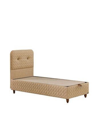 Mobilya Dükkanım Sofia 100x200 cm Başlıklı Sandıklı Tek Kişilik Baza Seti Bej
