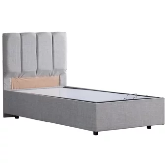 Setay Defne 120x200 cm Başlıklı Yataklı Sandıklı Tek Kişilik Baza Seti Açık Gri