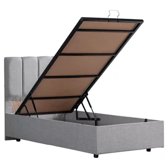 Setay Defne 120x200 cm Başlıklı Yataklı Sandıklı Tek Kişilik Baza Seti Açık Gri