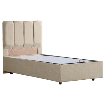 Setay Defne 120x200 cm Başlıklı Yataklı Sandıklı Tek Kişilik Baza Seti Krem