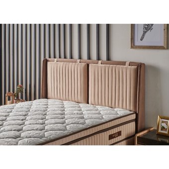 Mobilya Dükkanım Therapy Xl 120x200 cm Başlıklı Yataklı Sandıklı Tek Kişilik Baza Seti Krem