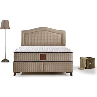 Mobilya Dükkanım Royal 100x200 cm Başlıklı Yataklı Sandıklı Tek Kişilik Baza Seti Gri