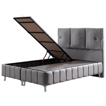 Setay Kuvars 100x200 cm Başlıklı Yataklı Sandıklı Tek Kişilik Baza Seti Gri