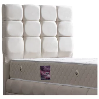 Setay Duke Lüx 90x190 cm Başlıklı Yataklı Sandıklı Tek Kişilik Baza Seti Krem