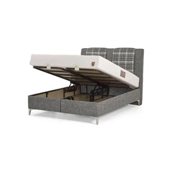 Mobilya Dükkanım Allure 90x190 cm Başlıklı Sandıklı Tek Kişilik Baza Seti Gri