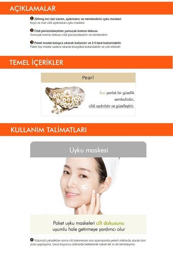 Missha Pocket Pack İnci Özlü Nemlendiricili Soyulabilir Kağıt Yüz Maskesi 10 ml