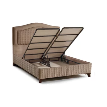 Mobilya Dükkanım Royal 120x200 cm Başlıklı Sandıklı Tek Kişilik Baza Seti Bej