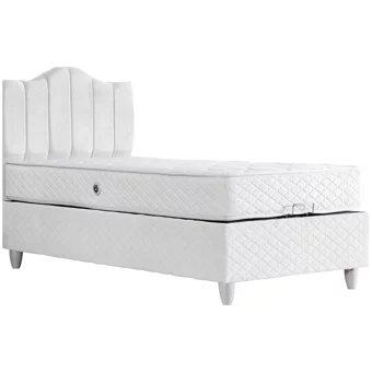 Cesur Trend 120x200 cm Başlıklı Yataklı Sandıklı Tek Kişilik Baza Seti Beyaz
