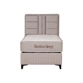Kilim Mobilya Bamboo Sleepy 90x190 cm Başlıklı Yataklı Sandıklı Tek Kişilik Baza Seti Krem