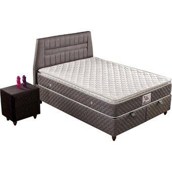 Mobilya Dükkanım Favori 90x190 cm Başlıklı Yataklı Sandıklı Tek Kişilik Baza Seti Gri