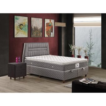 Mobilya Dükkanım Favori 90x190 cm Başlıklı Yataklı Sandıklı Tek Kişilik Baza Seti Gri
