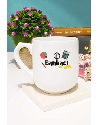 Bankacıya Hediye Bankacı Kupa Bardak Oval - Beyaz