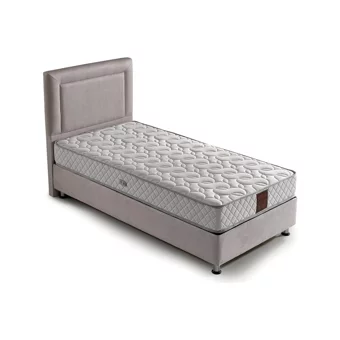 Mobilya Dükkanım Regal 100x200 cm Başlıklı Yataklı Sandıklı Tek Kişilik Baza Seti Krem