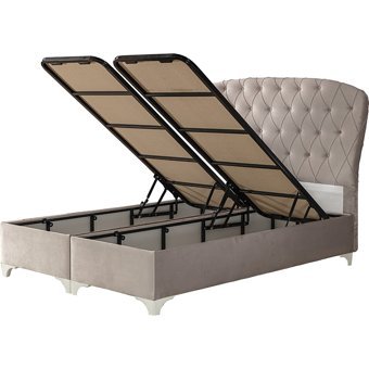 Hammak Loft 120x200 cm Başlıklı Sandıklı Tek Kişilik Baza Seti Gri
