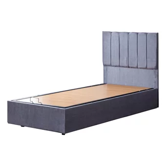 Setay Cesur 120x200 cm Başlıklı Yataklı Sandıklı Tek Kişilik Baza Seti Açık Gri