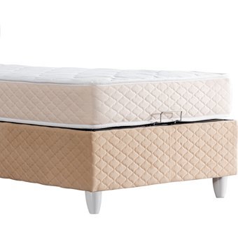 Cesur Trend 90x190 cm Başlıklı Yataklı Sandıklı Tek Kişilik Baza Seti Krem